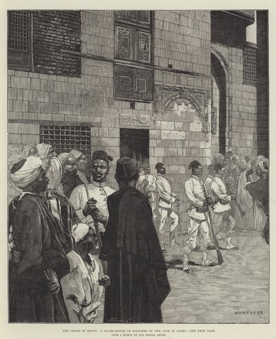 Die Krise in Ägypten, ein Wachhaus von Soldaten der Linie in Kairo von Charles Auguste Loye